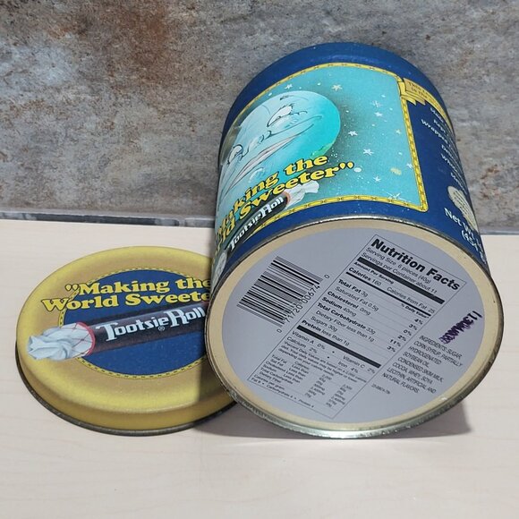 Vintage Tootsie Roll Collectible Tin Smiling Moon Face Making The World Sweeter - Picture 7 of 9